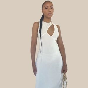 White Bodycon Maxi Dress